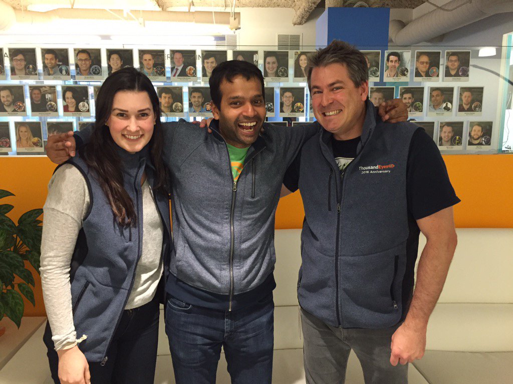 mohitlad's tweet photo. 1 year anniversary @JoshKameyer @AlexandraHills @thousandeyes https://t.co/P6QfiNxVNM