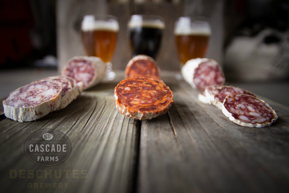 DeschutesBeer's tweet photo. Did you know we sell #BeerSalami to-go at our pubs &amp; tasting room? Partnership w/ @SPprovisions #inbend #pdx https://t.co/4vq5Rsw8UG