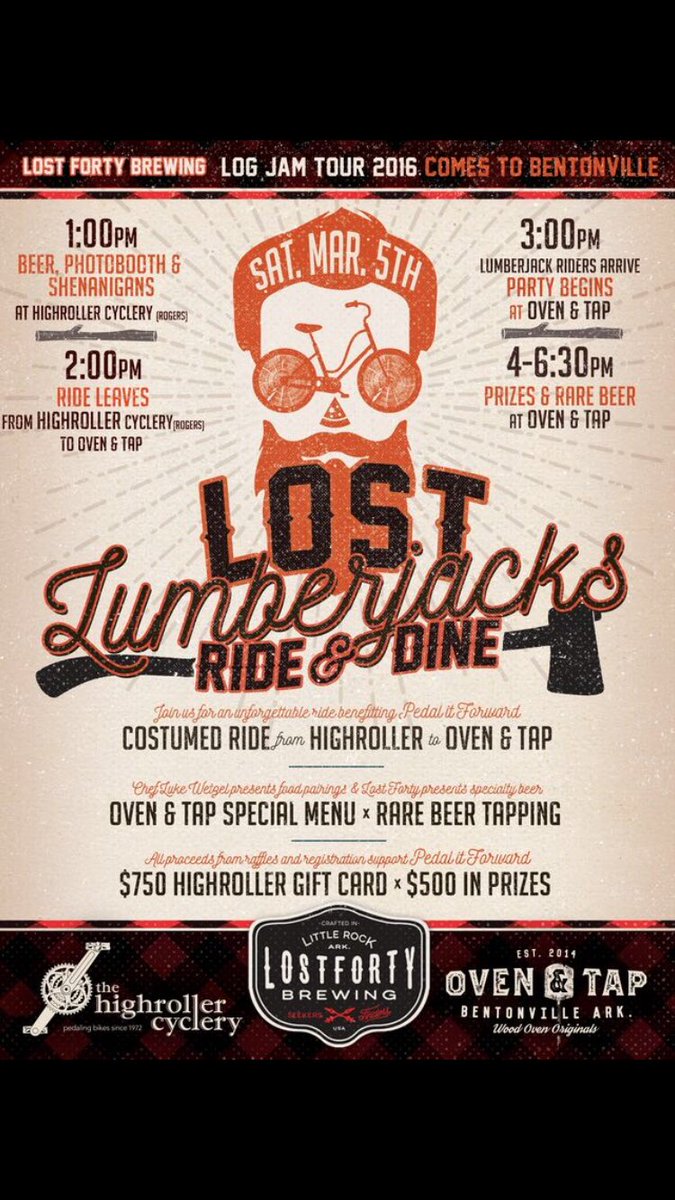 lost40beer's tweet photo. L40 X NWA. LostFortyBrewing’s LOG JAM TOUR 2016: Northwest AR kicks off soon!  #logjam2016 https://t.co/QlRYDKn0Lf https://t.co/DLYmhmfiJ4