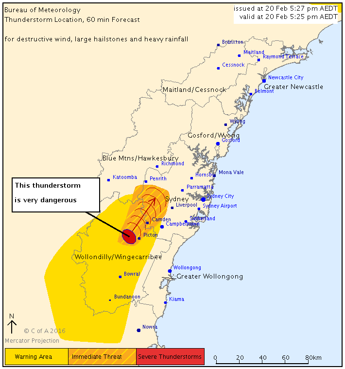 BOM_NSW's tweet photo. Very dangerous #SydneyStorm heading towards SW suburbs. It produced a 133km/h gust earlier. https://t.co/kl3X1P5Ueu https://t.co/2gxziGzjR9