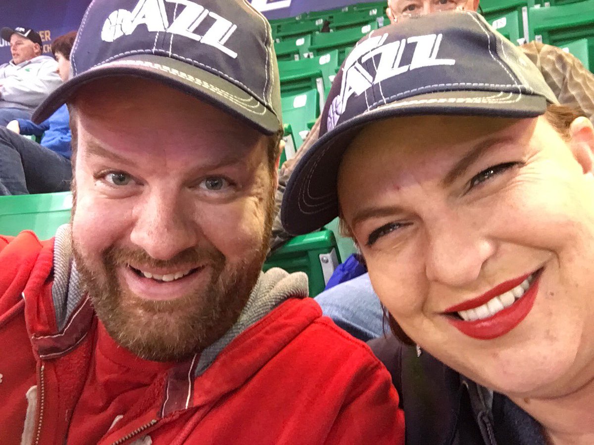 Sweet hats!!! Let's go jazz!! #UtahJazz #BOSatUTA