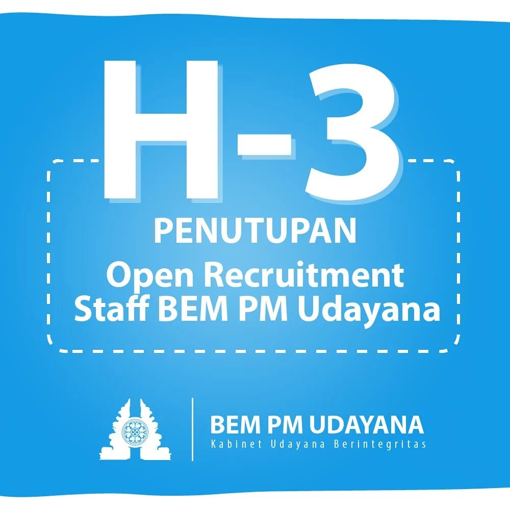 Segera daftar. Kunjungi bem.unud.ac.id /  goo.gl/NYSSO
Prepare it well! #H3 #AyoMasukBEM