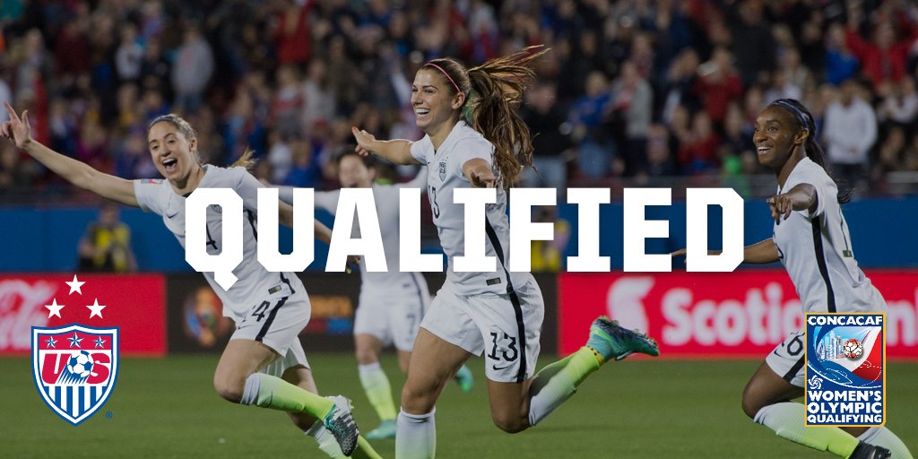 USWNT's tweet photo. We're going to @Rio2016_en! #USWNT qualifies for sixth straight @Olympics. https://t.co/FaVdIXwcDv
