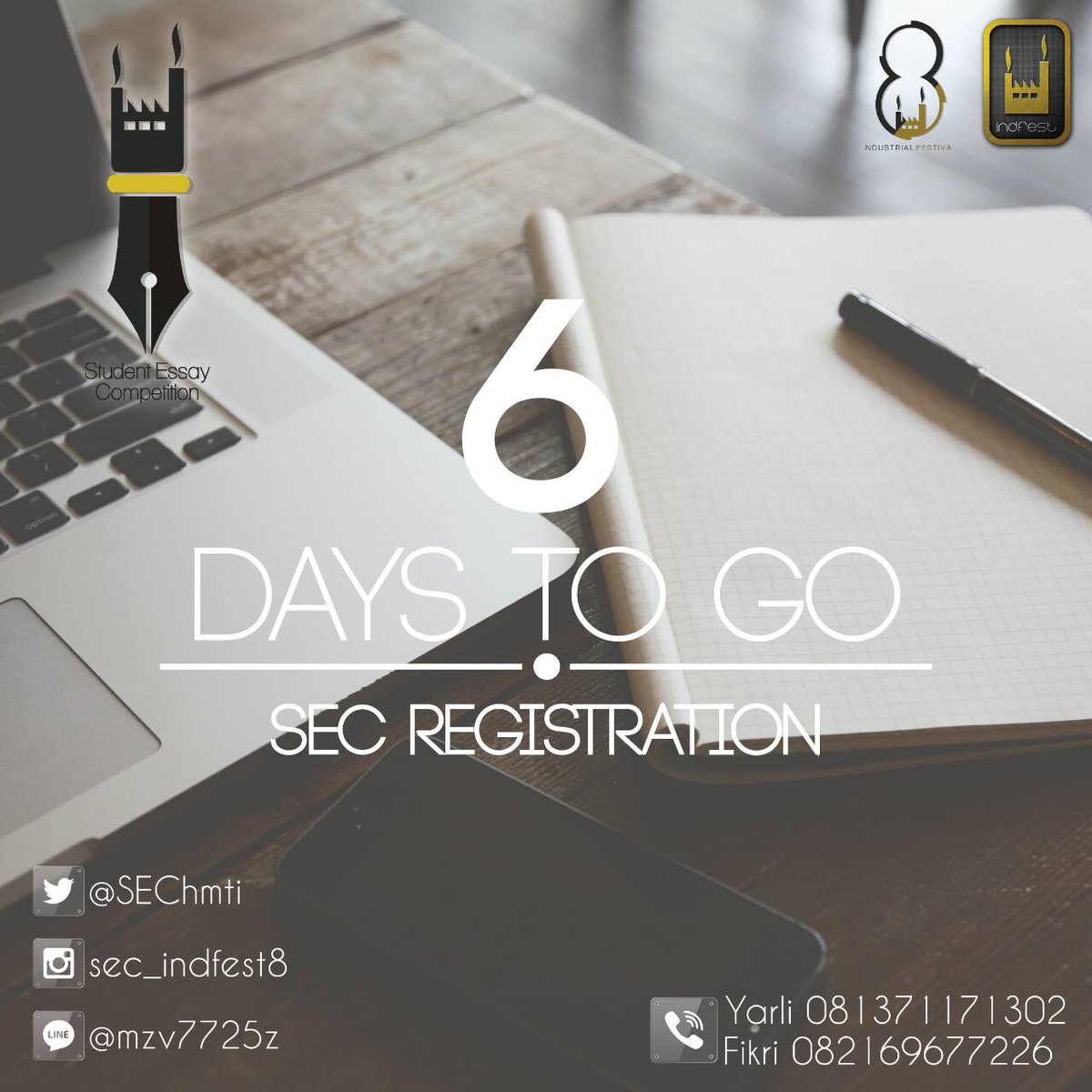 SEChmti's tweet photo. @InfoLOMBA @Lomba_Menulis @InfoPadang_ 6 hari lagi sebelum pendaftar SEC ... https://t.co/WVPtyUoMhK https://t.co/Iz0xRMauI1