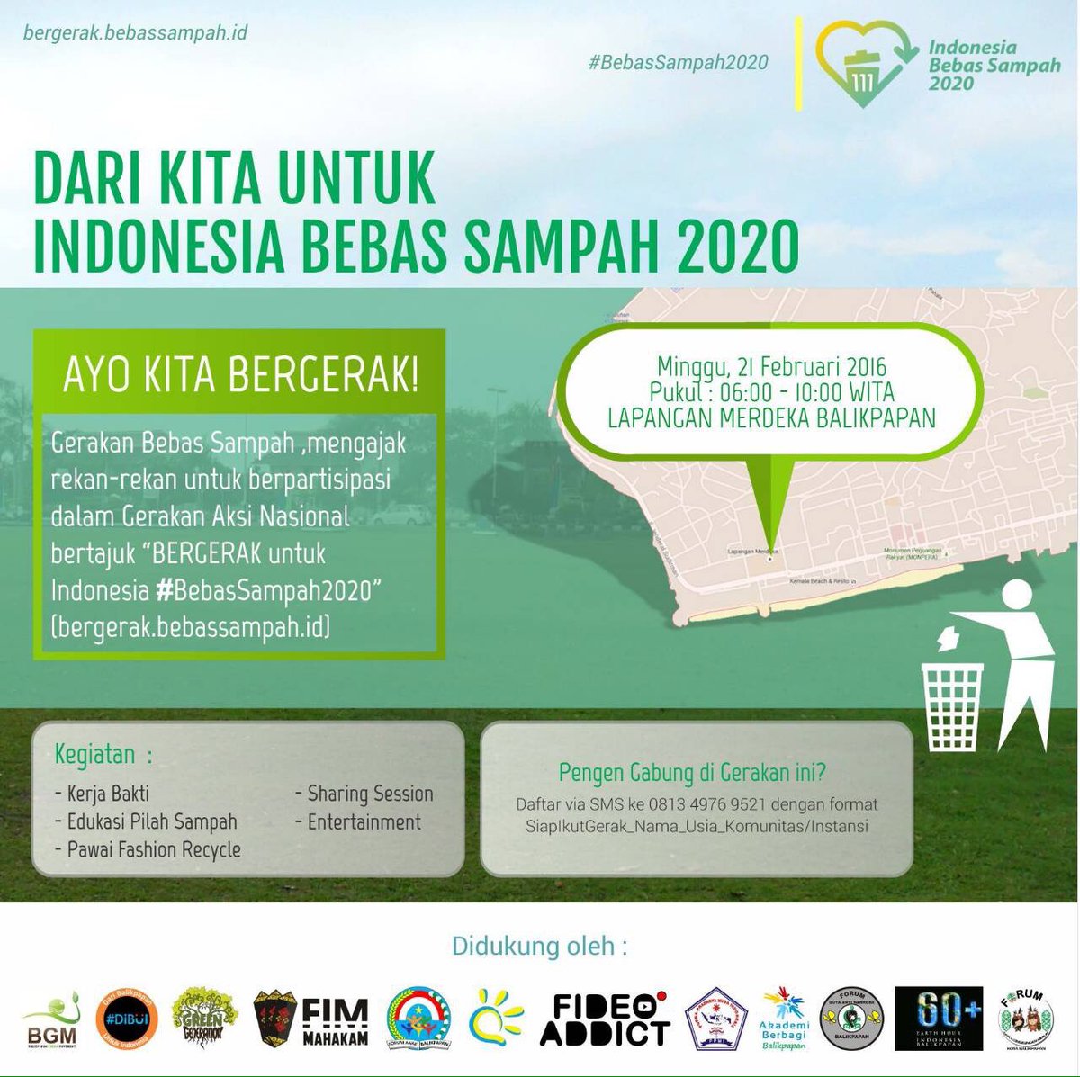 H-1 HBSN . dari kami untuk Indonesia . Karena peduli sama dengan berAksi #BebasSampah2020  cc:<a href="/BebasSampahID/">BebasSampahID</a>