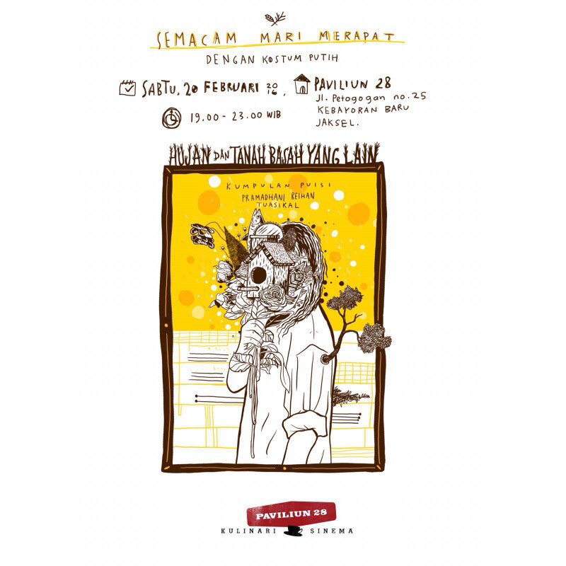 malam nanti akan main di sini. kumpul santai mengenang kaka <a href="/dhaninad/">Pramadhani Reihan</a> lewat catatan-catatannya