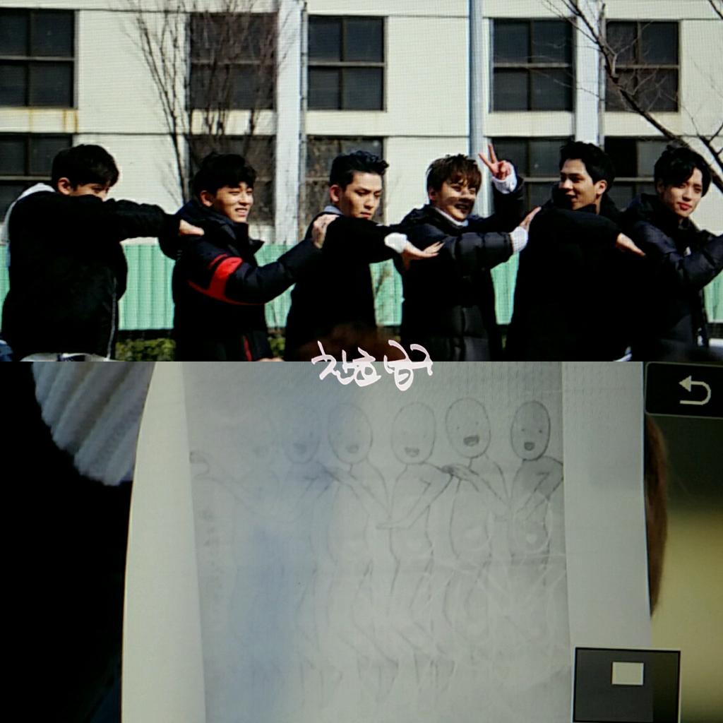 오늘 미니팬미팅에서 신박한 포즈로 단체사진 찍은 아이돌.jpg | 인스티즈