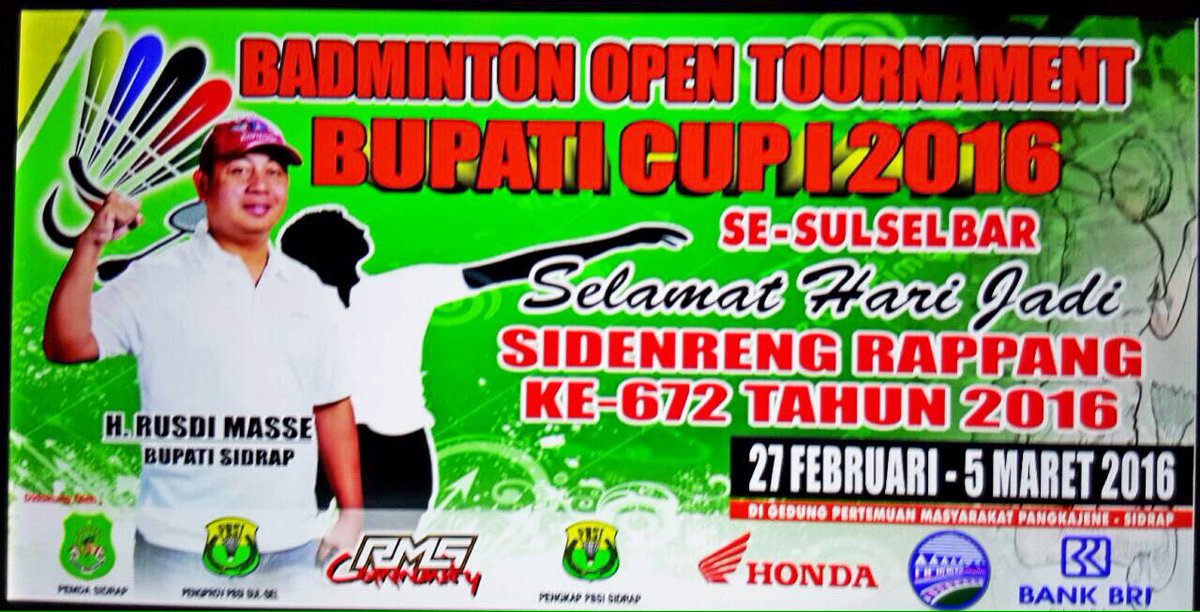 dd1ka's tweet photo. BADMINTON BUPATI CUP 1 
SE SULSELBAR
#AYOKESIDRAP
@RusdiMasse @info_sidrap @AnakSidrap_ @info_sidrap https://t.co/A8aqeluZPW