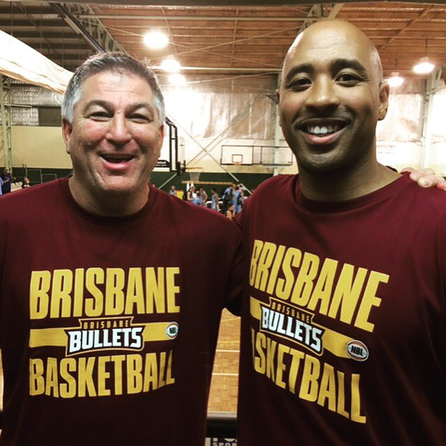BrisbaneBullets's tweet photo. Two Bullets point guards that are now coaches - AussieOpals #BrendanJoyce &amp; @cbj4real at the Under 20 champs. https://t.co/dELt7ADRSZ