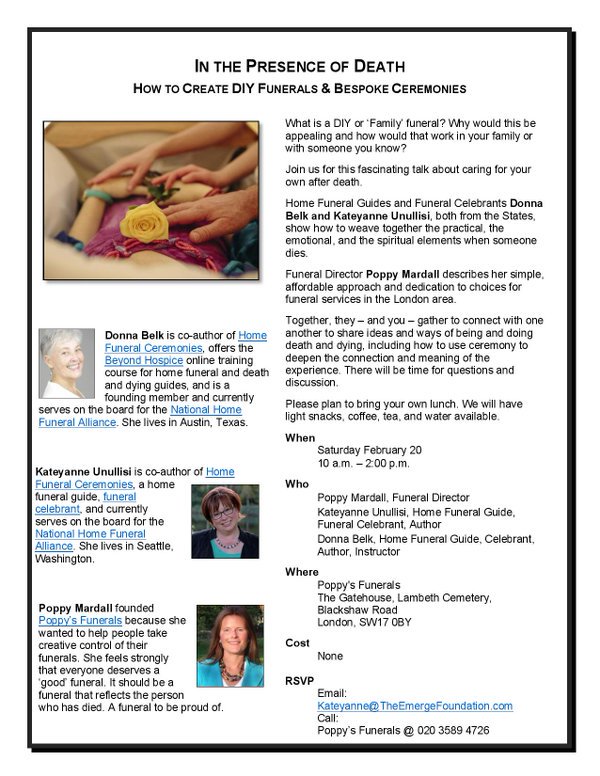 ndccharity's tweet image. Today Tour of @poppysfunerals 10am. A talk on #HomeFunerals by @Unullisi & Donna Belk. Lambeth Cemetery #SW17. RSVP