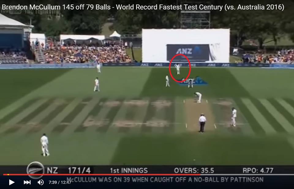 rabiul81's tweet photo. Fielder at Long Stop. Don't think Ive ever seen this before! #Baz on his way to #FastestTestCentury #NZvAUS #Legend https://t.co/88AlbCFjbT