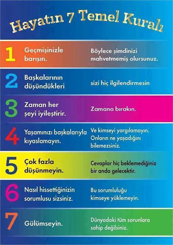 HergunYeniBilg's tweet photo. Hayatın 7 temel kuralı... https://t.co/eke8YFd5Z6
