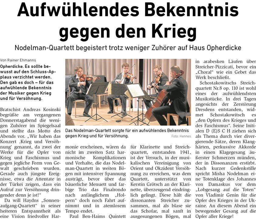 Violandy78's tweet photo. Gute #Kritik im #HellwegerAnzeiger vom #Kammerkonzert #Krieg und #Versöhnung auf Haus #Opherdicke https://t.co/Svz5hYTHKI