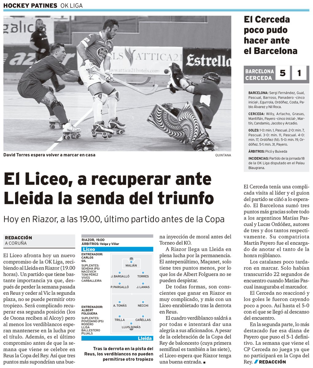 som_dhoquei's tweet photo. "El @HockeyClubLiceo, a recuperar ante @ICGLleidaLlista la senda del triunfo" (via @dxtcampeon) #OKlliga https://t.co/NOGg9ko8al