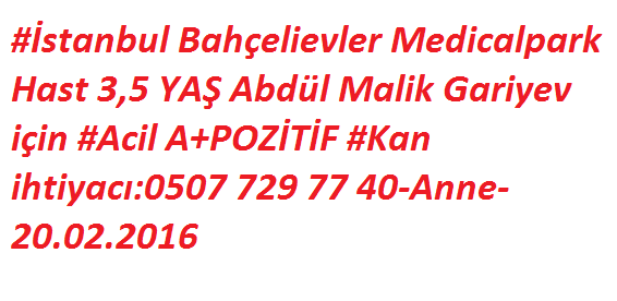 BayPozitif06's tweet photo. GÖREN HERKES RT ATSIN
🙏 LÜTFEN RT 🙏
#ACİL KAN ARANIYOR
#İSTANBUL
3,5 YAŞ Abdül Malik Gariyev #Acil A+POZİTİF #Kan https://t.co/xc5tlBASSs