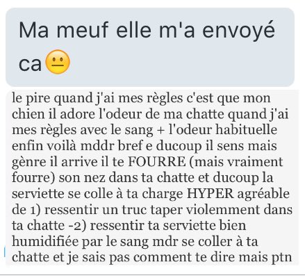 ConfessFantasme's tweet photo. Super chelou sa meuf😅 https://t.co/qOznmz2W4U
