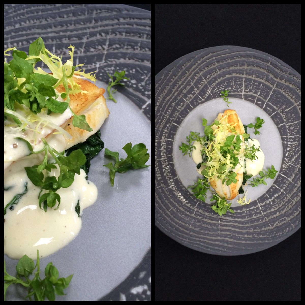 HolgerJackisch's tweet photo. Pan fried lemon sole | lime scented pearl barley | ginger espuma | chickenweed
@KasparsLondon 
@TheSavoyLondon https://t.co/u9F9ioDbhj