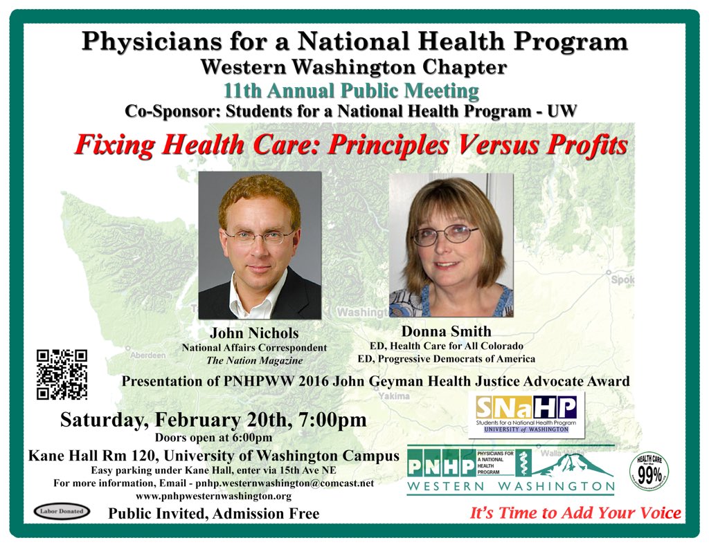 NicholsUprising's tweet photo. In Seattle--talking about why single-payer #MedicareForAll healthcare reform is absolutely necessary. @pnhp @PNHPWW https://t.co/yZXPJm4cj7