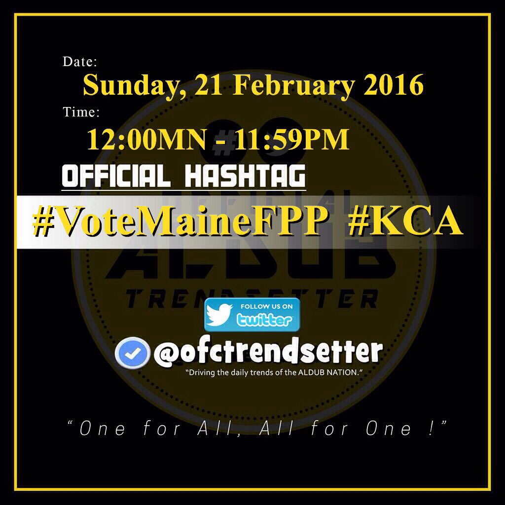 ofctrendsetter's tweet image. TWEET!
RETWEET!
VOTE!
All for the love of @mainedcm and @aldenrichards02 
kca.nick-asia.com/vote#cat=Favor…
#VoteMaineFPP #KCA