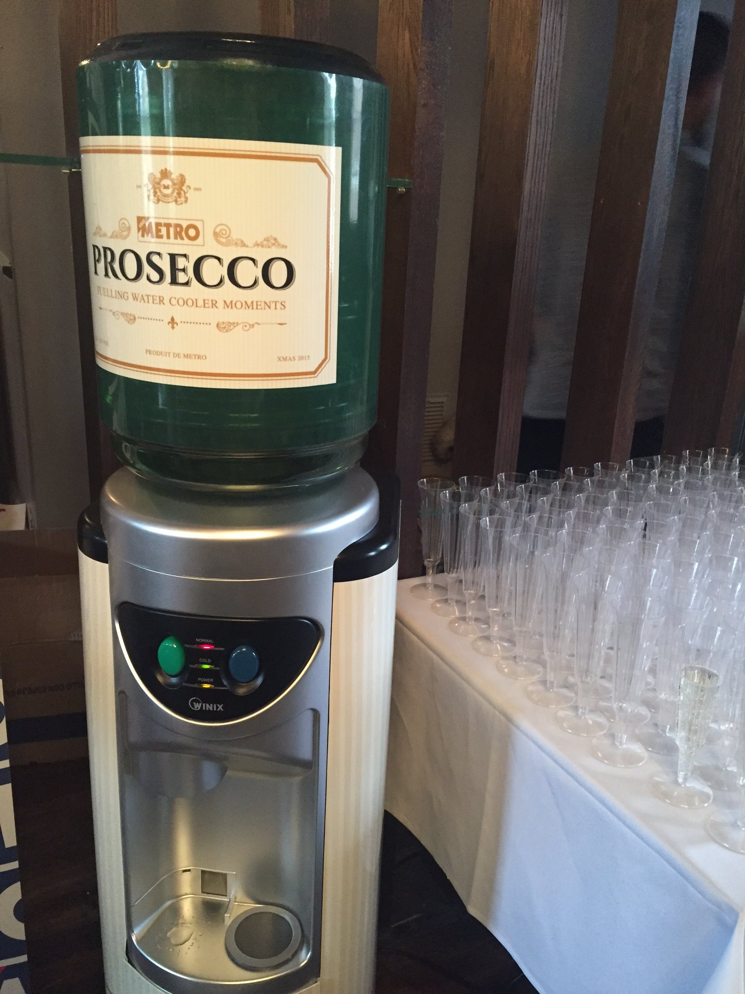 Prosecco water store cooler