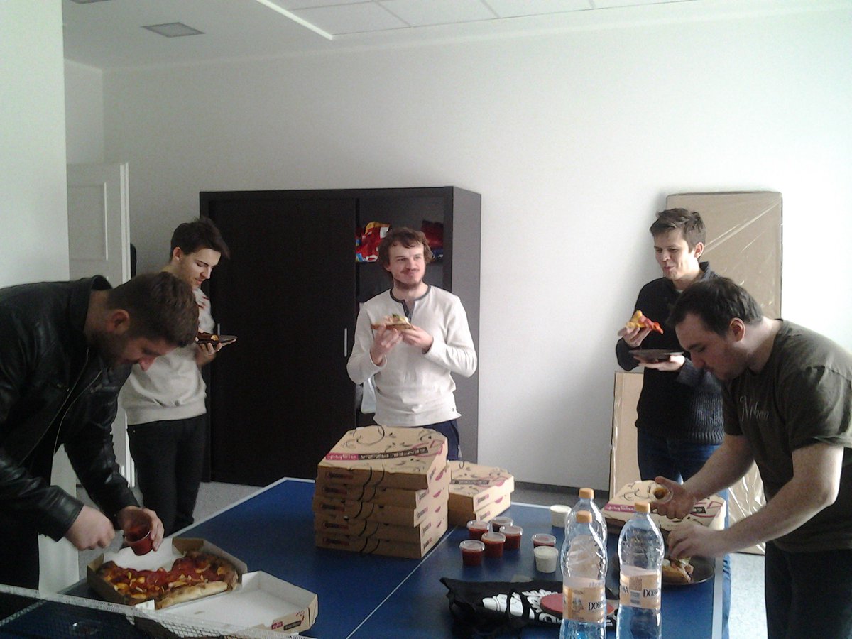 apptension's tweet photo. Emergency Pizza Break @ #Hackathon!!  @koding
#willcodeforpizza https://t.co/E0uNfDvYI0