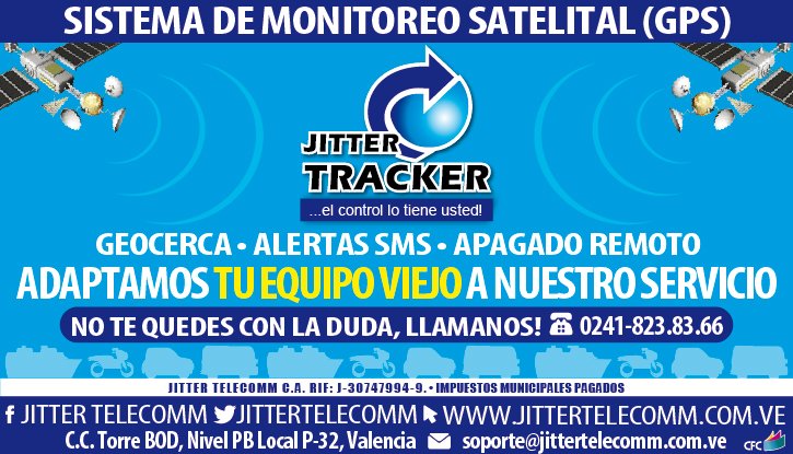 oyd_carabobo's tweet photo. en @jittertelecomm puedes obtener #gps #geocercas #alarmasSMS #apagado #remoto https://t.co/GqwsnAGW0e