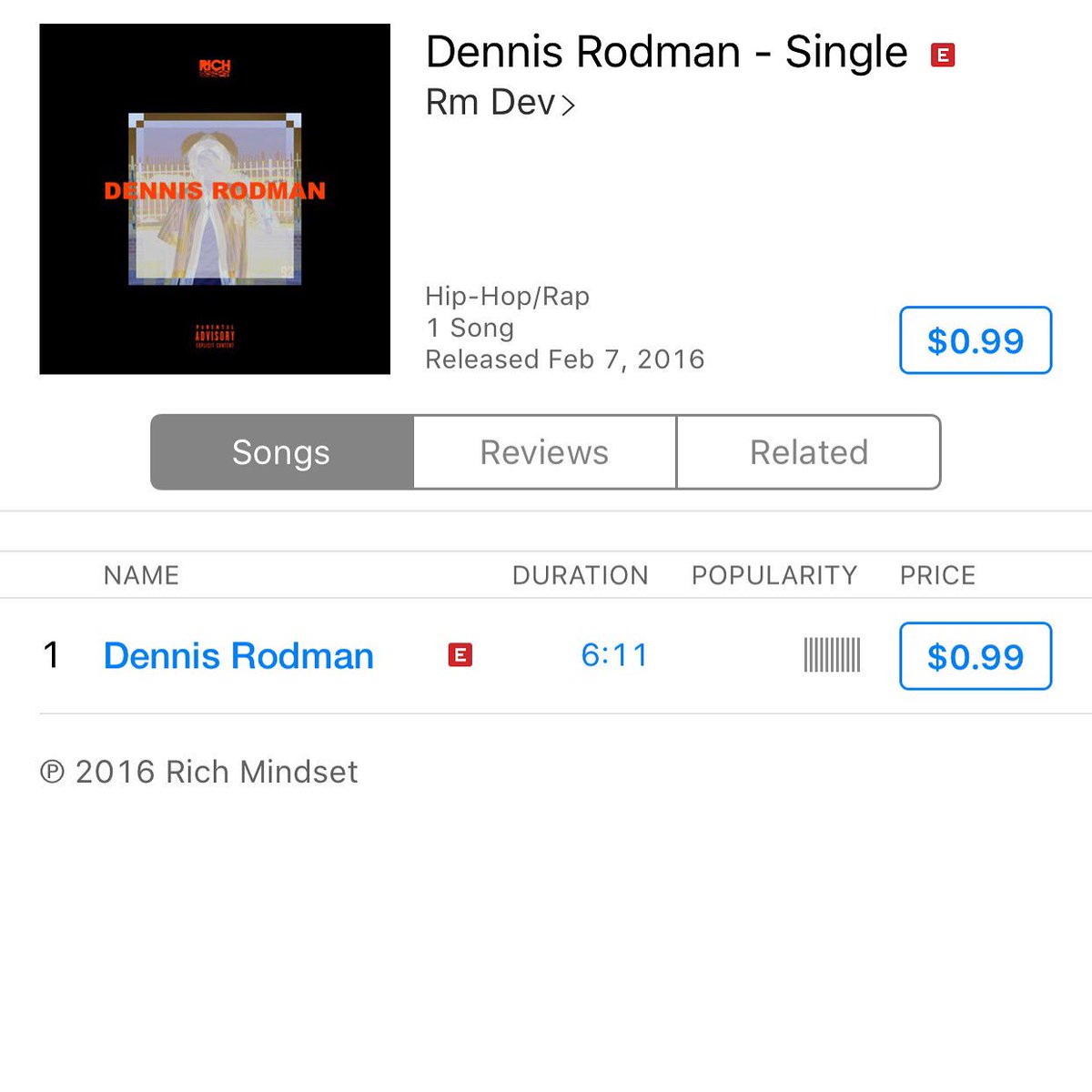 RM_Dev's tweet photo. Buy my new single #DennisRodman on #ITunes & #AppleMusic now #Richmindset #RMDev ๐ค๐ฝ๐ฆ https://t.co/1ys5P3FPmB