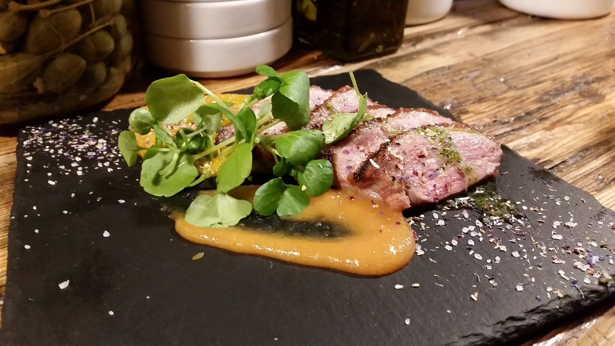 donostiasc's tweet photo. Today's special 'Specials' Warm salad of beets &amp; membrillo glazed duck! @PopBrixton #basqueinbrixton 📷 @MattTheList https://t.co/fKU4XsnPv2