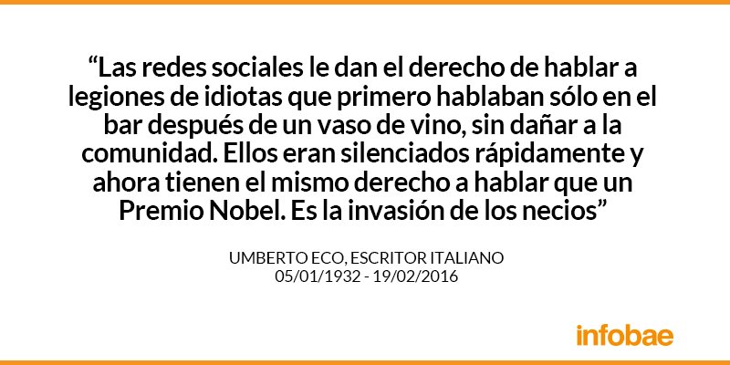 infobae's tweet image. #UmbertoEco