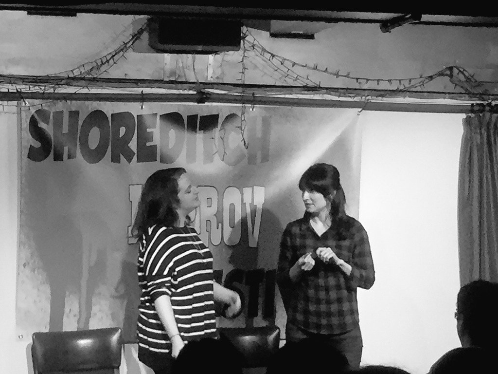 1 half of Shoes and Socks loved watching <a href="/friendprov/">Friend of a Friend</a> killing it on stage at <a href="/ShoreditchImpro/">SIF</a>