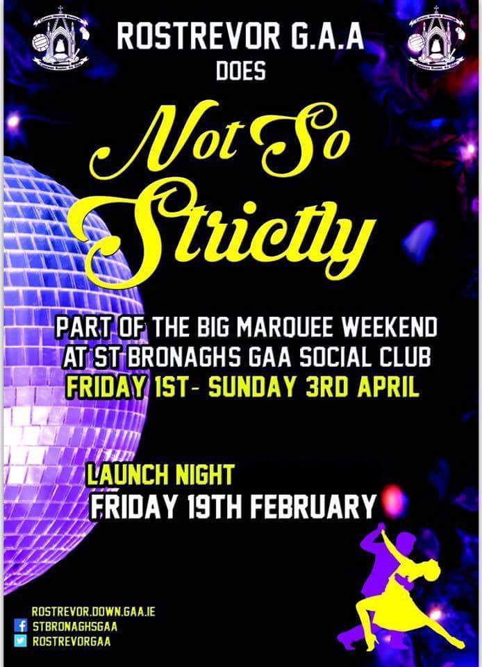 SoundFuncEvents's tweet photo. Last night saw the launch of #NotSoStrictly @RostrevorGAA-well done @lauraclerkin88 -April 2nd will be brilliant!!! https://t.co/0iA7bejV2L