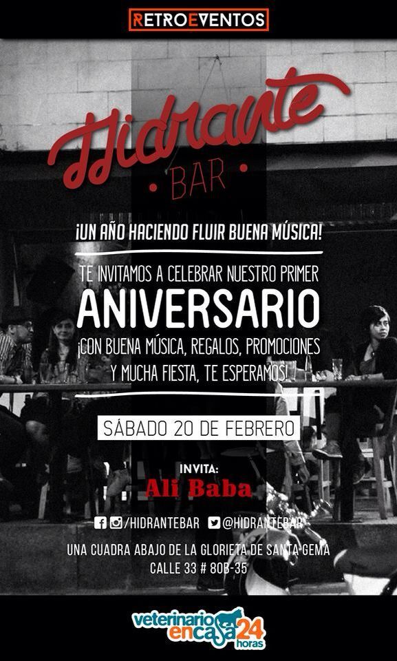 Hidrantebar's tweet image. Nuestro primer año!!! Hoy lo celebramos. Todos invitadisimos #medellinrock.