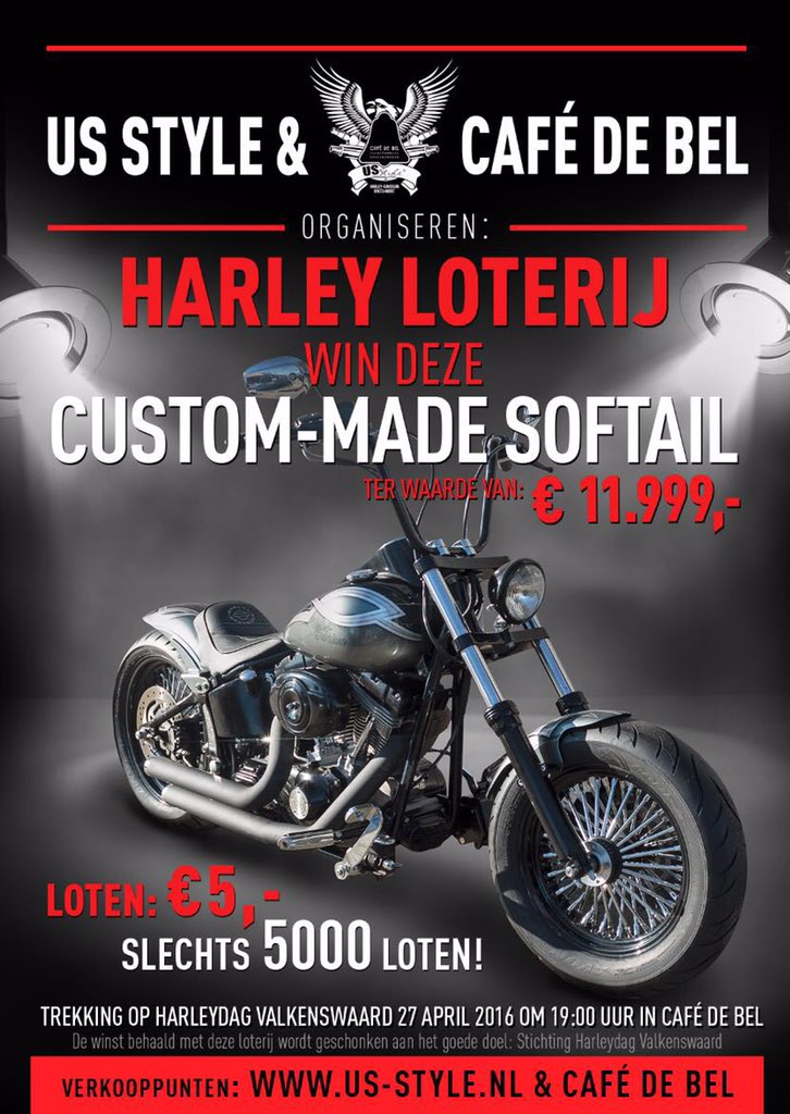 We verloten op Koningsdag een Custommade Harley softtail. Wees er snel bij want op = echt op! #harleydavidson