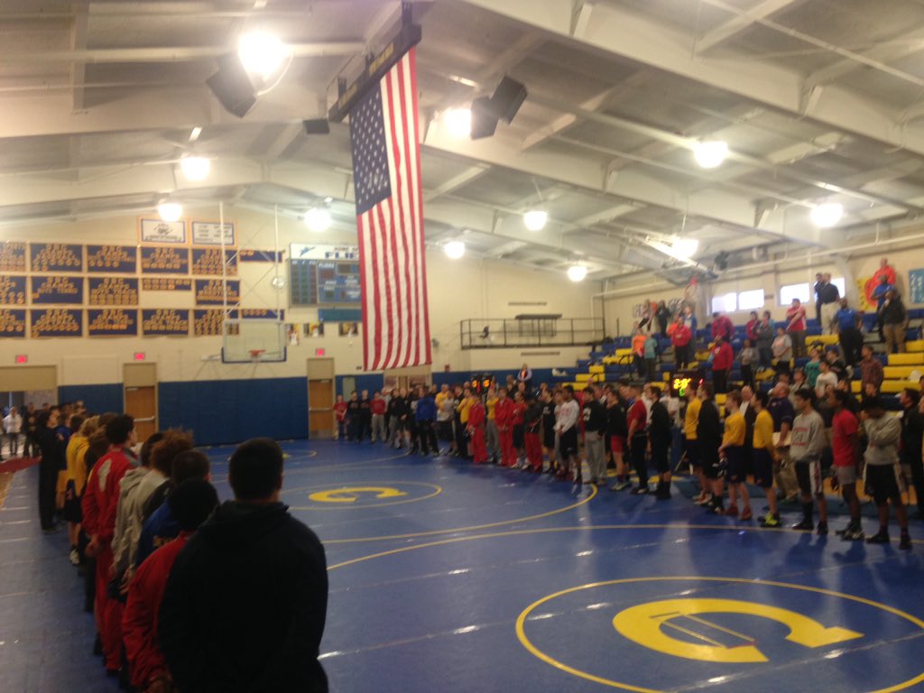 CHS_AD's tweet photo. Parade of champions at Clyde wrestling sectional. Let the finals begin. #districtsnext https://t.co/hM7jN15q9s