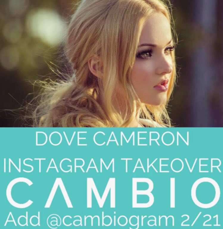 DoveCameron's tweet photo. hey sunshines! I'm taking over @cambio on Instagram tomorrow, follow them to see what a day in my life looks like! https://t.co/ZU2firTvpt