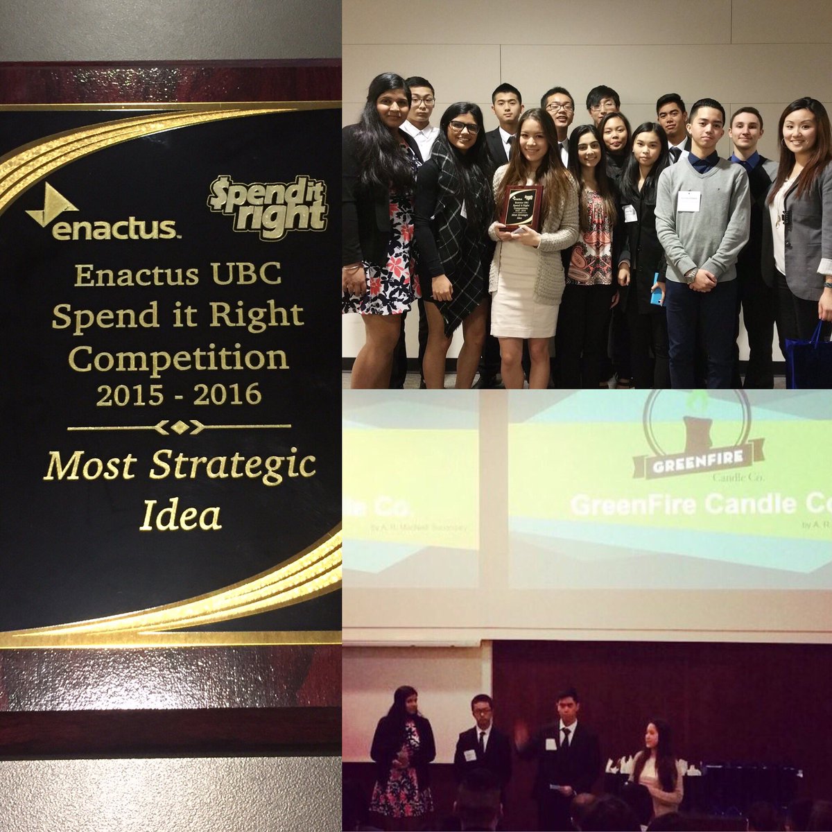 A week ago today we won the "Most Strategic Idea" award at <a href="/EnactusUBC/">Enactus UBC</a>'s Spend It Right Program!