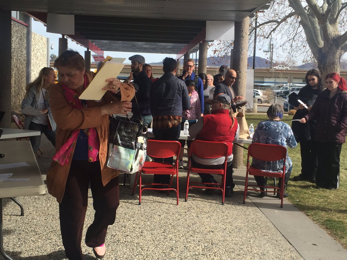Silvia_Rivers's tweet photo. Here at Wooster High School for the #NVCAUCUS #RSJNEVADA https://t.co/jOVC0h7WmP
