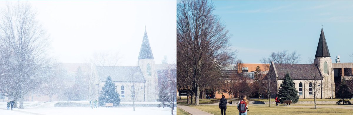 IndWes's tweet photo. Can you believe these pictures were taken just a week apart? Enjoy the sunshine ☀️ #IWU https://t.co/MMwRxfs10j