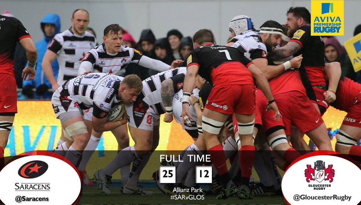 gloucesterrugby's tweet photo. Full Time | @Saracens 25-12 @gloucesterrugby https://t.co/iOsIKTqfpX