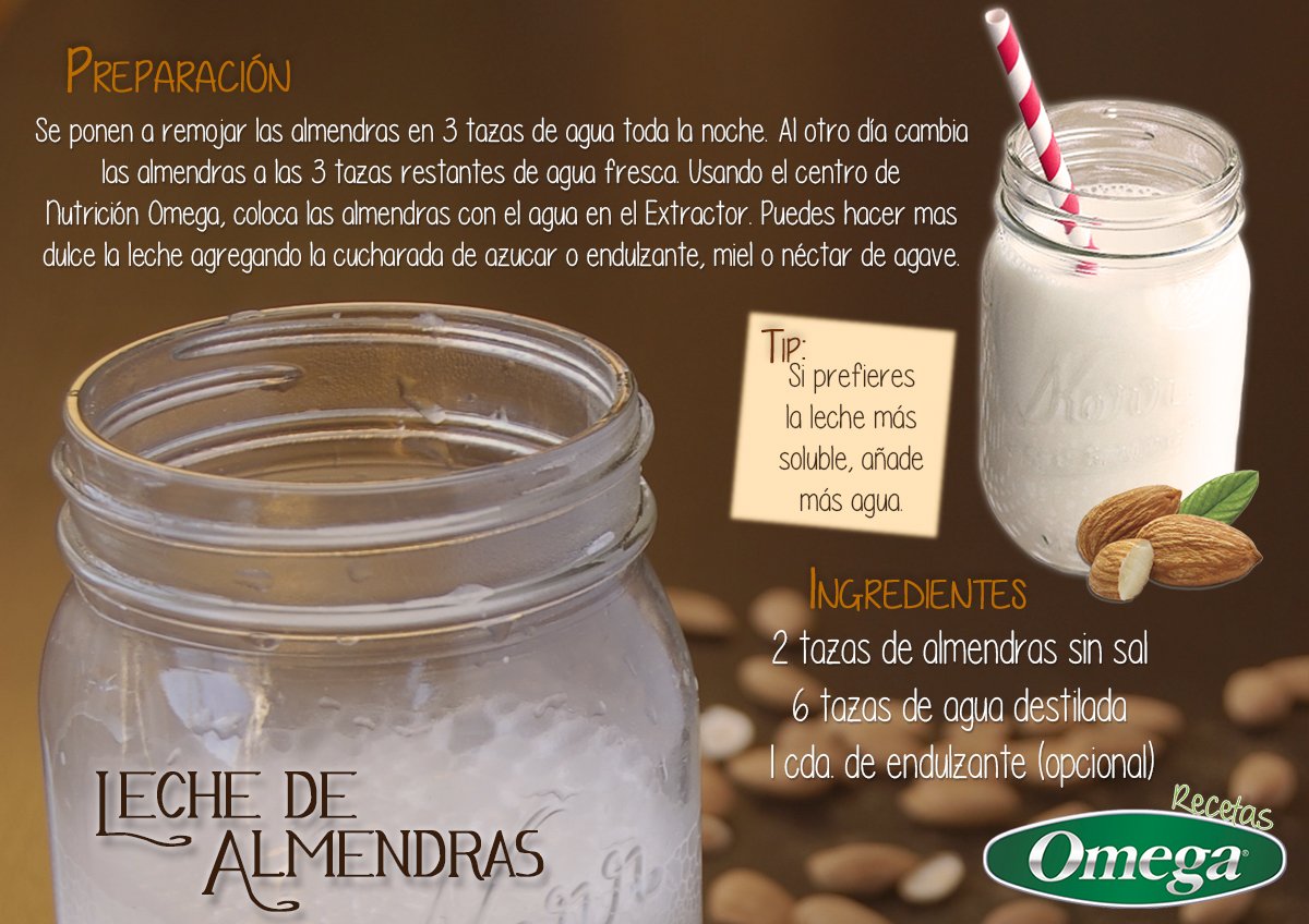 HLivingWares's tweet photo. Mucha gente pregunta por la receta de leche de almendras. Aquí se las dejamos, disfrútenla. #RecetasOmega https://t.co/ZvNqBZJSce