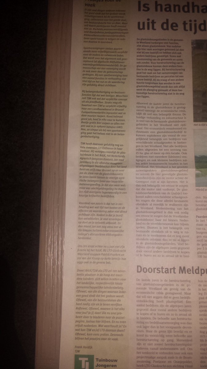 Afgelopen week column <a href="/frank_hordijk/">Frank Hordijk</a> @hethelewestland. <a href="/TJWestland/">Tuinbouw Jongeren</a>, @LTOGlaskrachtNL zoeken bestuurders! <a href="/NAJKtweets/">NAJK</a>