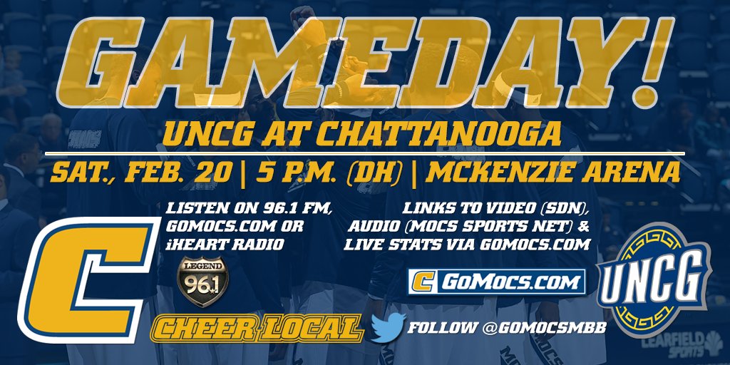 Chattanooga Basketball (@gomocsmbb) on Twitter photo Home today at 5 vs UNCG. Kids Free Saturday. DH w/<a href="/GoMocsWBK/">Chattanooga WBB</a> at 2. Tix: gomocs.com/schedule.aspx?… #GoMocs #CheerLocal Home today at 5 vs UNCG. Kids Free Saturday. DH w/<a href="/GoMocsWBK/">Chattanooga WBB</a> at 2. Tix: gomocs.com/schedule.aspx?… #GoMocs #CheerLocal