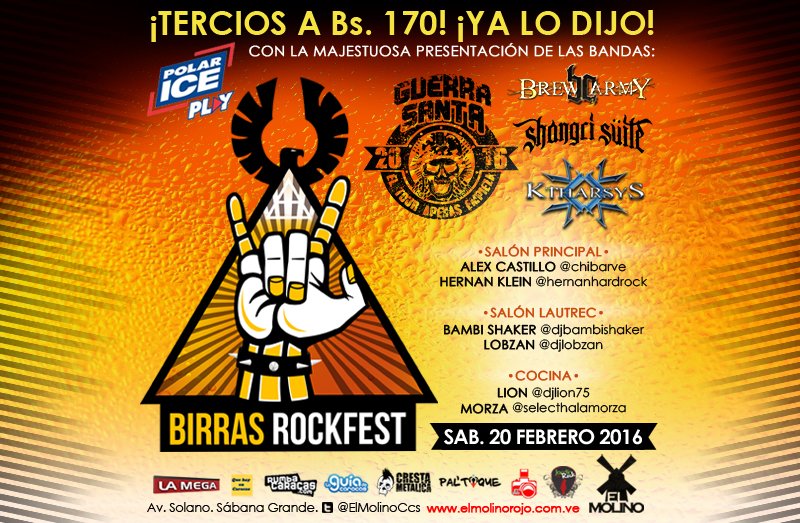 HOY llega EL FESTIVAL DE LOS TERCIOS EN GANGA #BirrasRockFest ¡3 salas de rumba hasta el amanecer!