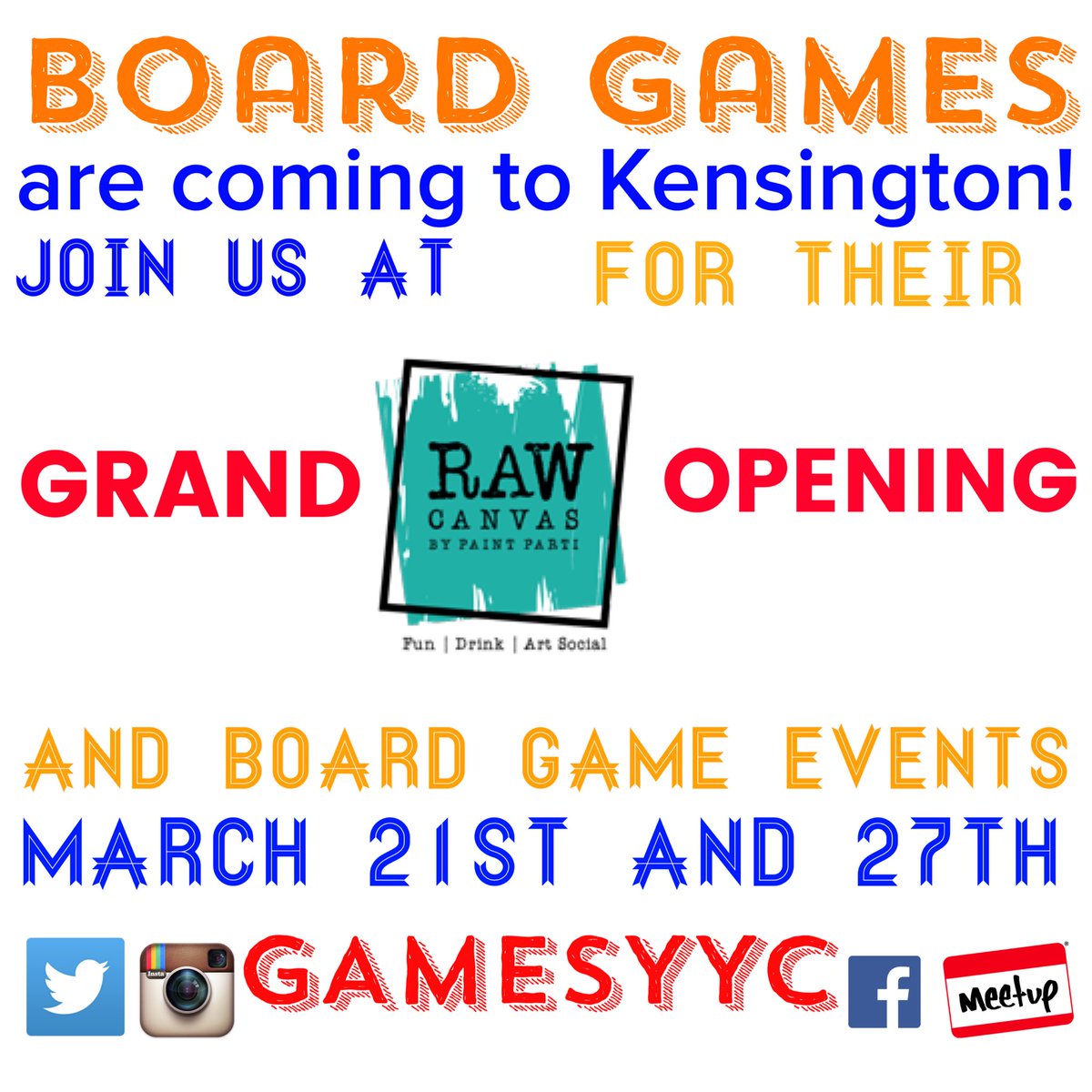 RawCanvas OPENING 2day❗️From 11-5 for $10 get a day of painting, Boardgames, &amp; gelato❗️#yyc #yycevents @GamesYYC