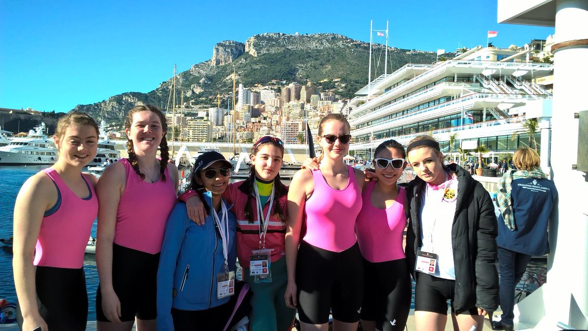 WSchoolSport's tweet photo. The @WS_BoatClub girls head out to compete in the 2 day Challenge Prince Albert II Championship in Monaco. Go girls! https://t.co/F5azUxKK4X