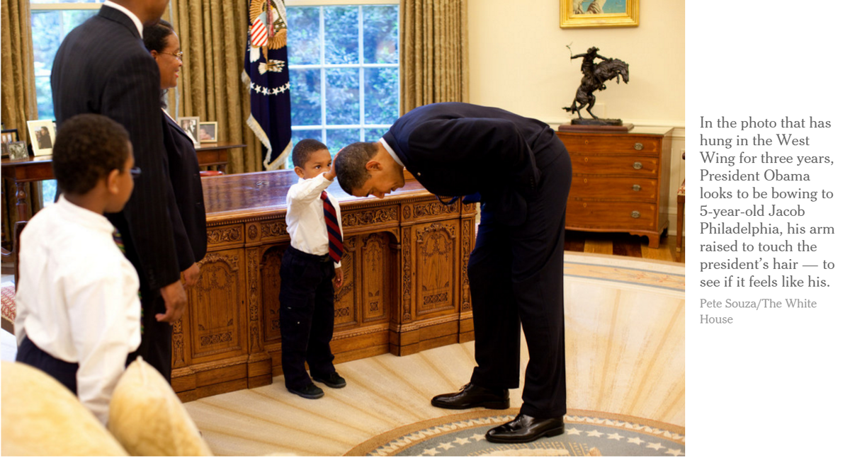 ks44's tweet photo. "I want to know if my hair is just like yours"
An unforgettable #ObamaAndKids moment: https://t.co/fPkYIlMY6g https://t.co/gJMUWTNnAh