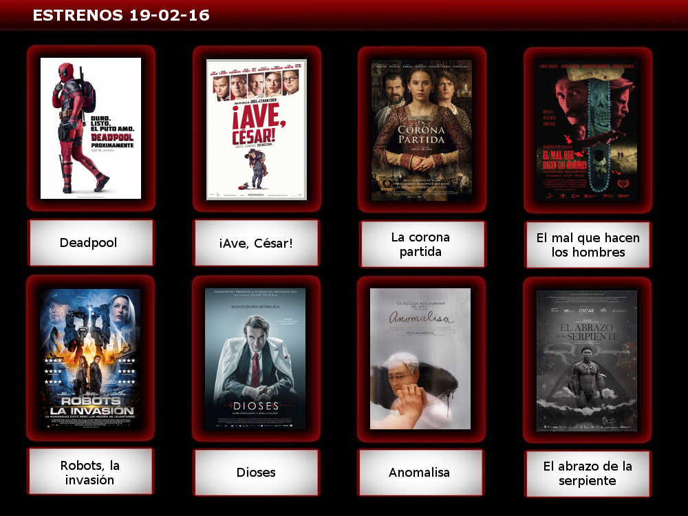 pjferron's tweet photo. CineFun: Estrenos 19-Febreo-16 https://t.co/5r8T2hpYDz https://t.co/Paoce4gjuJ