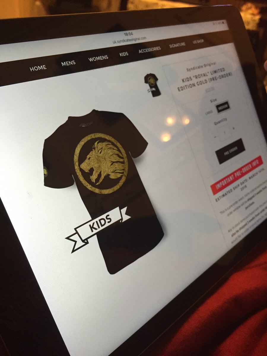 XuidJakeyBoy's tweet photo. @SyndicateOG @ProSyndicate just ordered my limited edition syndicate original t-shirt! Thanks Dad #ExitedAF https://t.co/f78T5OzYvh