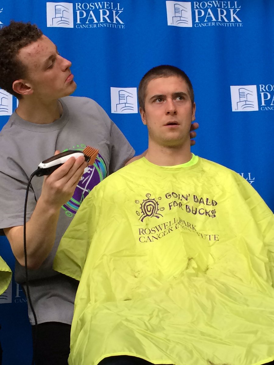 BuffaloSabres's tweet photo. Jack having fun with this. #BaldForBucks https://t.co/GPVxdxhXRA