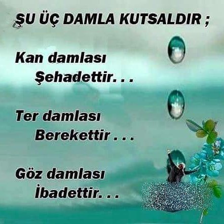 Şu üç damla kutsaldır.